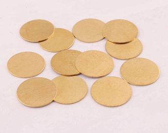 1/2" Pollici 25mm Rotondo Solido Disco Vuoto,18 Gauge Brass Jewelry Mano Timbro Vuoti,Forniture timbratura a mano