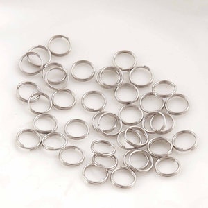 silver mini 200 Key Ring 5mm silver Key Fob Ring Metal Split Ring for Key Chain Wholesale /Key Ring Findings Pendant Bail Connector Finding