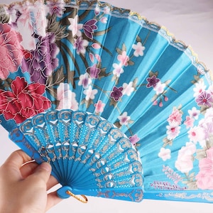 1pcs Handheld Folding Fan, Cultural Hand Fan,Japanese folding fan,colors hand fan,cosplay handheld fan Large Hand Fan