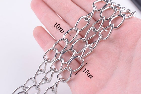 Silver Bag Chain Purse Strap Chain Cable Chains Unisex Chain Necklace,  Men's and Women's Silver Necklace Gift 