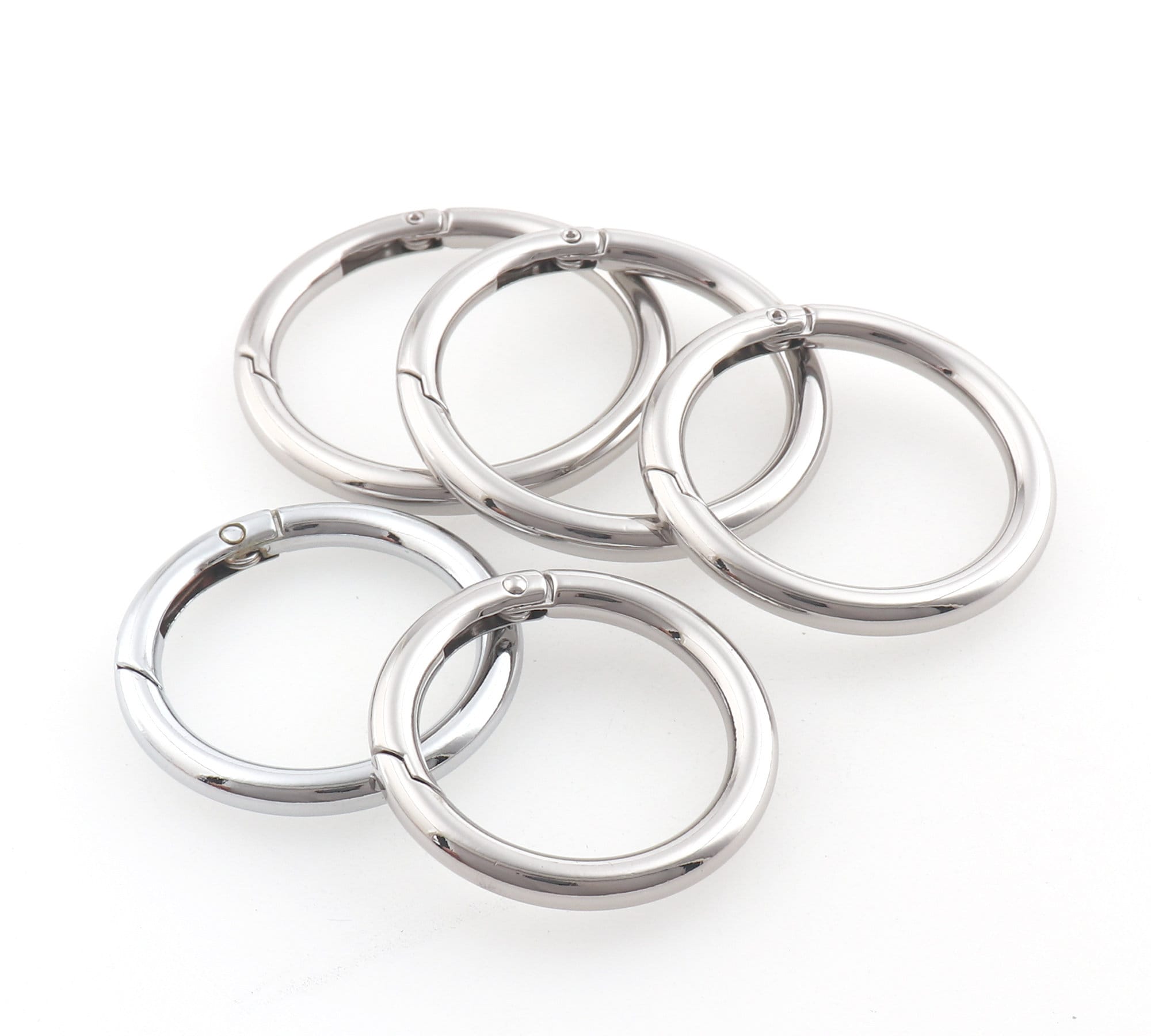 Uxcell 6 Pcs Anneaux Toriques à Ressort 1 Pouces Crochet à Pression Rond en Métal Clip Anneau de Clé Or Rose pour Sacs