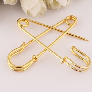 28 pcs 64*18mm  Bright gold safety pin,brooch pin,bulk safety pins,safety pin brooch,tag pins
