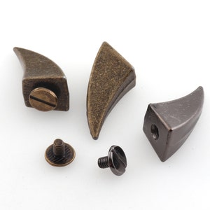 Black Screw Rivet Stud Shiny Screw back Studs Antique Bronze Metal Shark Spike Screw Studs Punk Rivets Spikes Screw Back Rivets Spike screws