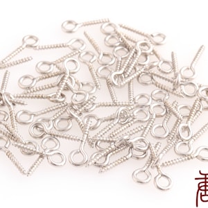 Screw pins silver eye bail pegs half drilled jewelry Eye Hook Screw  2*13mm Screw Pins for Cork Bottles Eye Hooks 100pcs