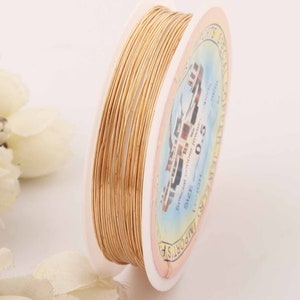 24gauge brass wire Craft wire,gold wire,Jewelry Making Supplies Copper Wire,1 Roll 5m Beading Cord Findings DIY Artistic Craft Wire