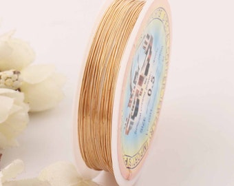 24gauge brass wire Craft wire,gold wire,Jewelry Making Supplies Copper Wire,1 Roll 5m Beading Cord Findings DIY Artistic Craft Wire