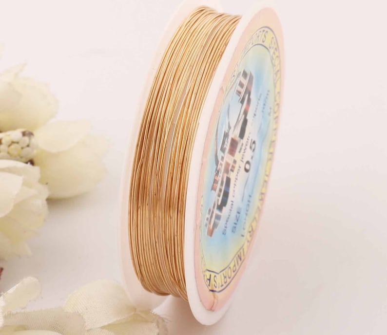 24gauge brass wire Craft wire,gold wire,Jewelry Making Supplies Copper Wire,1 Roll 5m Beading Cord Findings DIY Artistic Craft Wire