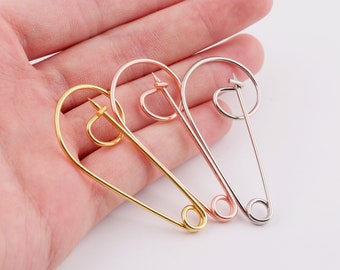 56mm rose gold Large Safety Pins Kilt Pins,10pcs silver brooch pin Bar Pins gold bulk safety pins jewelry findings