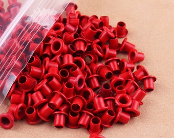 Mini red eyelet grommet,3mm hole metal grommets eyelets small silver rapid eyelets for leather/canvas craft hardware