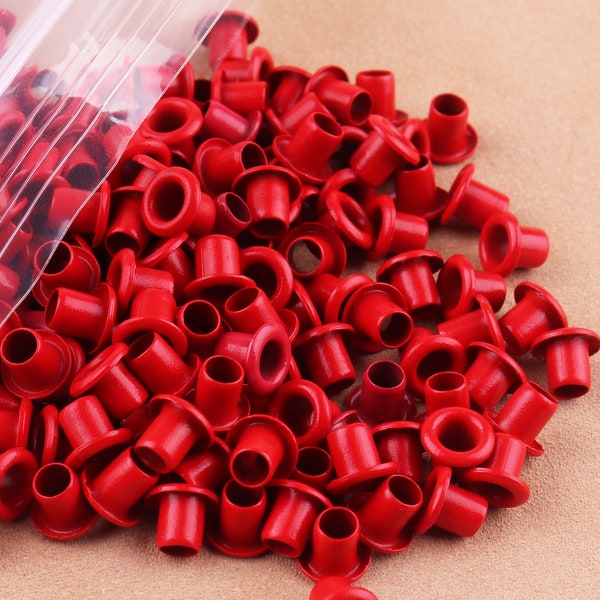 Mini red eyelet grommet,3mm hole metal grommets eyelets small silver rapid eyelets for leather/canvas craft hardware