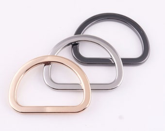 2'' metallguldfärgade D-ringar, 10 st svarta D-öglor för kläder, silverfärgade Tri-glide-spännen för väskremmar
