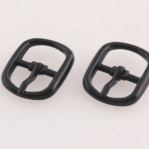 14mm metal black Single Prong Belt Buckle Square Center Bar Buckles,6pcs Strap Belt Loop Buckle Findings Purse Making Accessories
