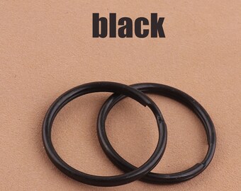 30pcs 25mm ronde split ringen - 1inch split ring voor sleutelhanger en sleutelhangers-zwart