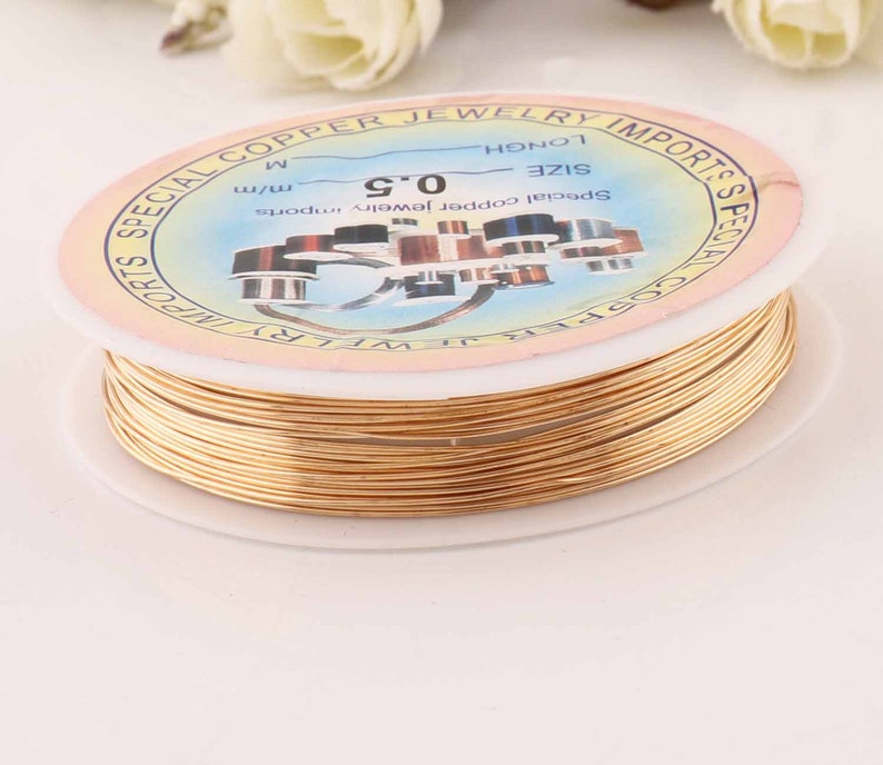 24gauge brass wire Craft wire,gold wire,Jewelry Making Supplies Copper Wire,1 Roll 5m Beading Cord Findings DIY Artistic Craft Wire