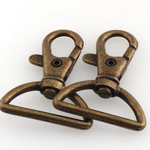 1&quot; Swivel Hook Antique Bronze Trigger Snap Hook Push Gate Clip Purse Hardware Bag Handbag Clip Lobster Webbing Strap Clasp Keychain Key Ring
