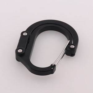 Heavy Duty Carabiner Hook Swivel Rotating Hook Carabiner Black Metal Aluminium Clasp for Backpack Camping Garage Secure Keyring