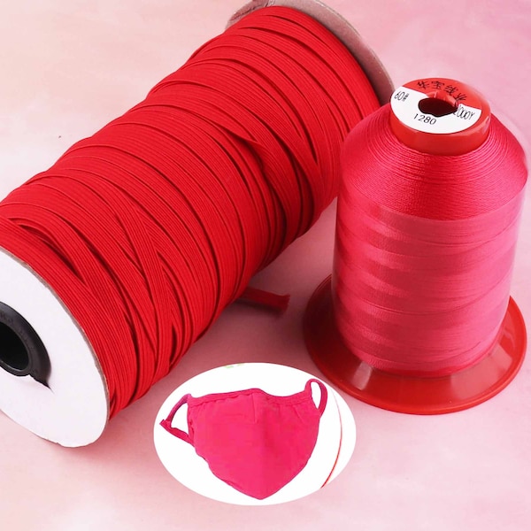 Red Elastic cordon masque de couture fil 5mm, fil polyester nylon élastique cordon bijoux fil beadcord Gros Prix masque fil de cordon