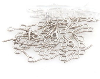 Silver Små Ögonhängen Ögonkrok Skruv, Skruvögonhängen Ögonstiftskopplingar Silver Ögonhängen, Ögonkrokar, Skruvhänge, Skruv för Pärlor, Smyckesleverans
