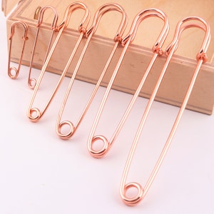 Rose gold 28/38/57/65/70/90mm Shawl Pin Jumbo Safety Pin for Clothing Paper Kilt Pins Earring Hoop-10pcs