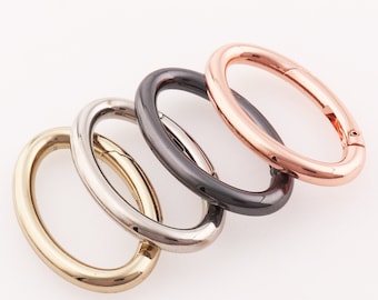 Rose Gold Oval Spring O Ring Metal Clasps Spring Gate Ring Spring Clasp Push Gate Snap Hook Spring Gate Ring Light Gold for Bag Purse