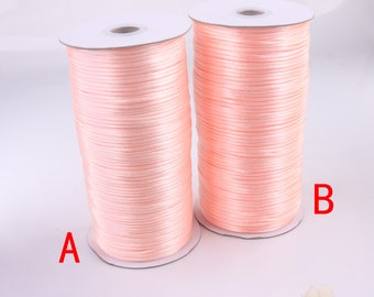 pink Rattail Cord, Knotting cord,2 mm Satin cord,Rat Tail Jewelry Making Braid,Beading cord, Jewelery supplies