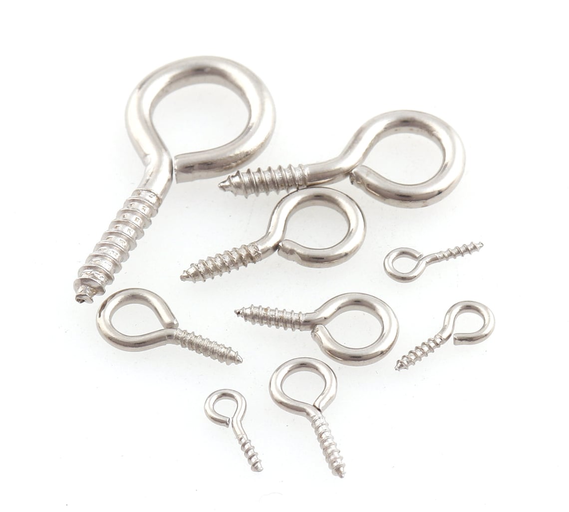 Silver Mini Eye Hooks Screw Eye Bails Small Screw Eye Hook Etsy Sweden