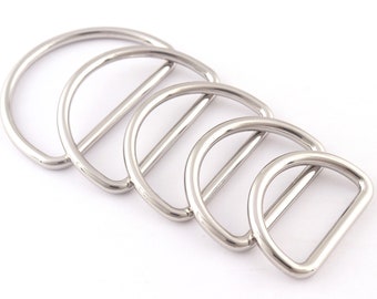 30|35|40|45|50mm metal High quality d ring accessories purse d ring buckle strap rings bags hardware 4-20pcs