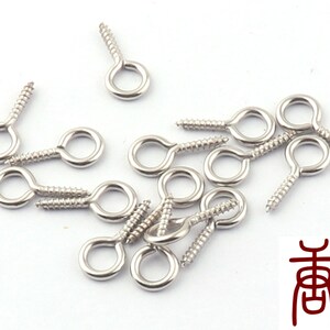 500pcs silver Screw Eye Bails Screw Eye Pins  Earring Connectors  Beading Head Pins vintage box screws drywall screws 20*7mm