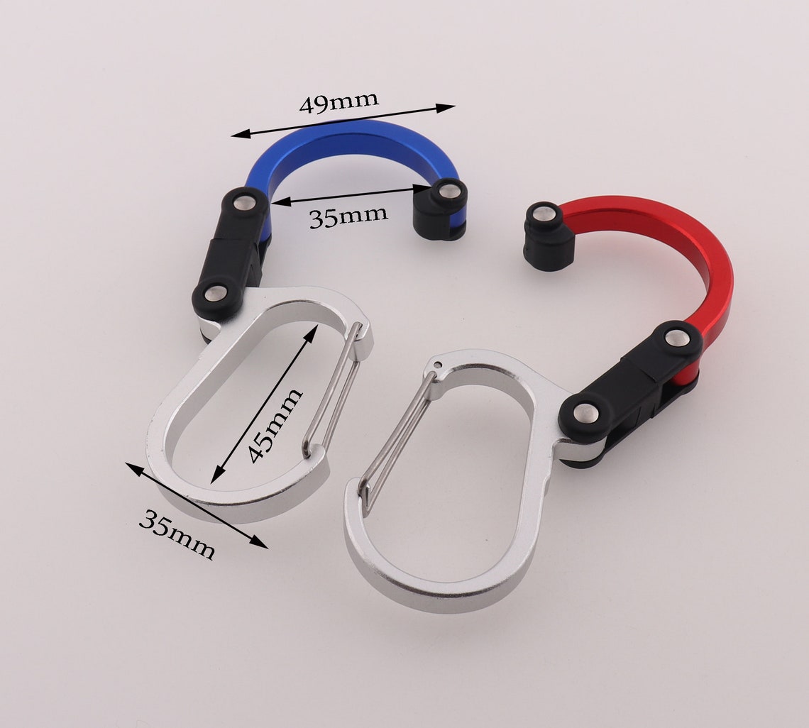 Heavy Duty Blue Aluminum Carabiner Red Carabiner Clips Swivel Etsy