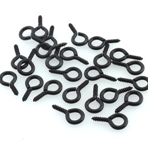 Black eye pin connectors,eye hook screw tiny eye screw,eye hooks,screw bail,screw for beads,jewelry supply,Wholesale Screw,Eye pin Clasps,