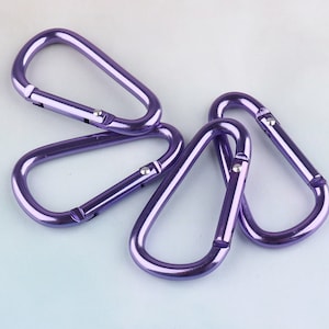 4 pcs Carabiner lock，purple carabiner clasp,Spring buckle，aluminum carabiner,carabiner key chain