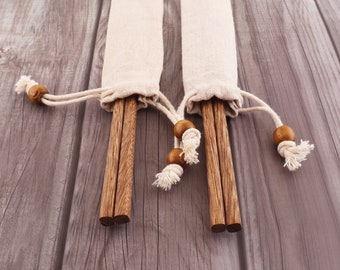 Natural wooden chopsticks,Chinese handmade Sushi chopsticks,High Quality  Eco Friendly Wedding Christmas gift chopssticks with Linen Bag