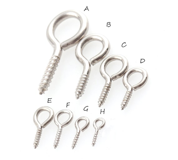 Silver Mini Eye Hooks, Screw Eye Bails Small Screw Eye Hook Screw Wholesale  Screw Eye Bails Eye Hook Pins in Different Size Jewelry Supply 