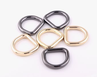 18 mm metallguldfärgade D-ringar, 10 st svarta D-öglor i pistolmetall för kläder, silverfärgad Tri-glide-spänne i väskrem och väskbeslag