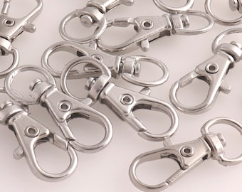 50pcs silver small swivel clasp  alloy Swivel Lobster Claw Clasps Snap Hook