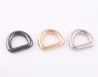 18 mm metallguld D-ring, 50 st zinklegering silver D-ring för remmar väskor handväskor bälten, gunmetall svart tri-glide spänne väskrem väskhårdvara