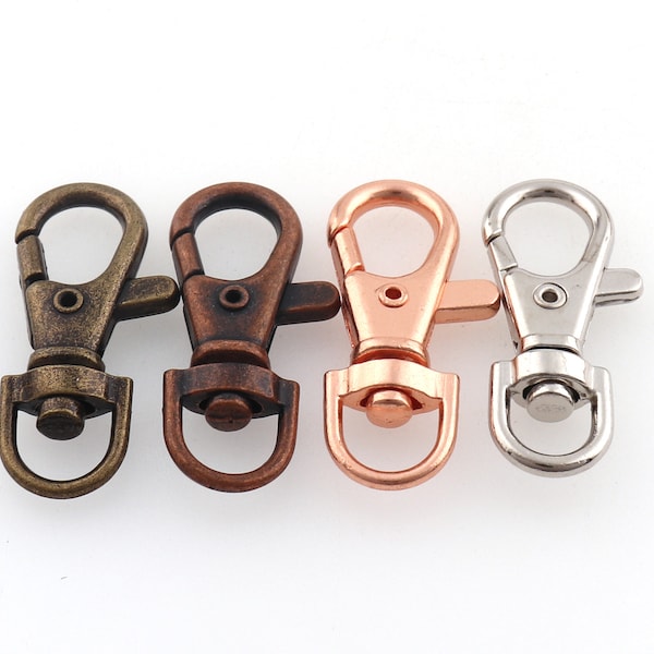 Oro rosa giratorio cierre Snap Gancho hardware de bolso para bolso bolso negro langosta garra cierre de gancho de gancho llavero