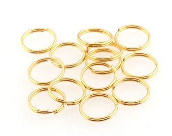 Gold split rings bulk split rings Double rings Split jump rings Double Loop Rings key rings key chain ring Jewelry Findings split key ring
