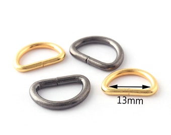 1/2インチ メタル Dリング 金具 メタル非溶接 Dリング バックル ストラップ バッグ ベルト用 100個