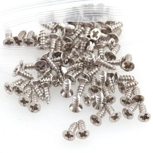 Silver wood screws drywall screws,concrete screws,assorted screws vintage screws,box screws,hardware screws hinge screws,leather screws