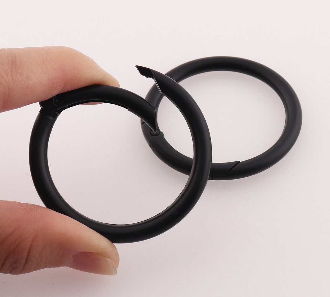 Black Spring O Ring Large Spring Ring Clasp Spring Gate Ring Etsy