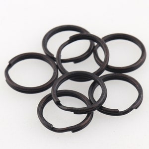 Black split ring mini o ring Double Loop Split Rings Strong Key Chain Key Fob Ring Jewelry Findings double jump rings Split Key Ring