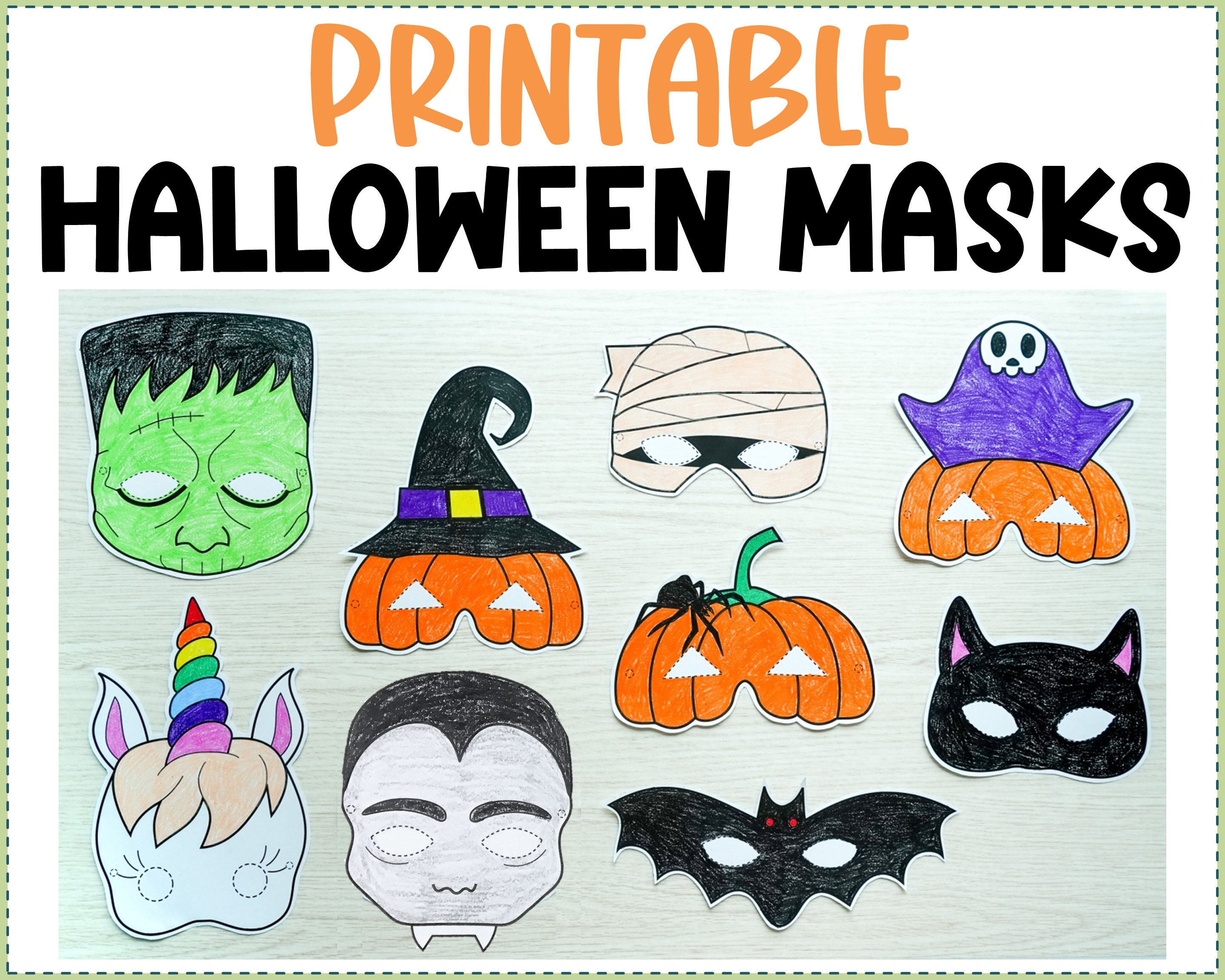 Printable Halloween Masks - Etsy