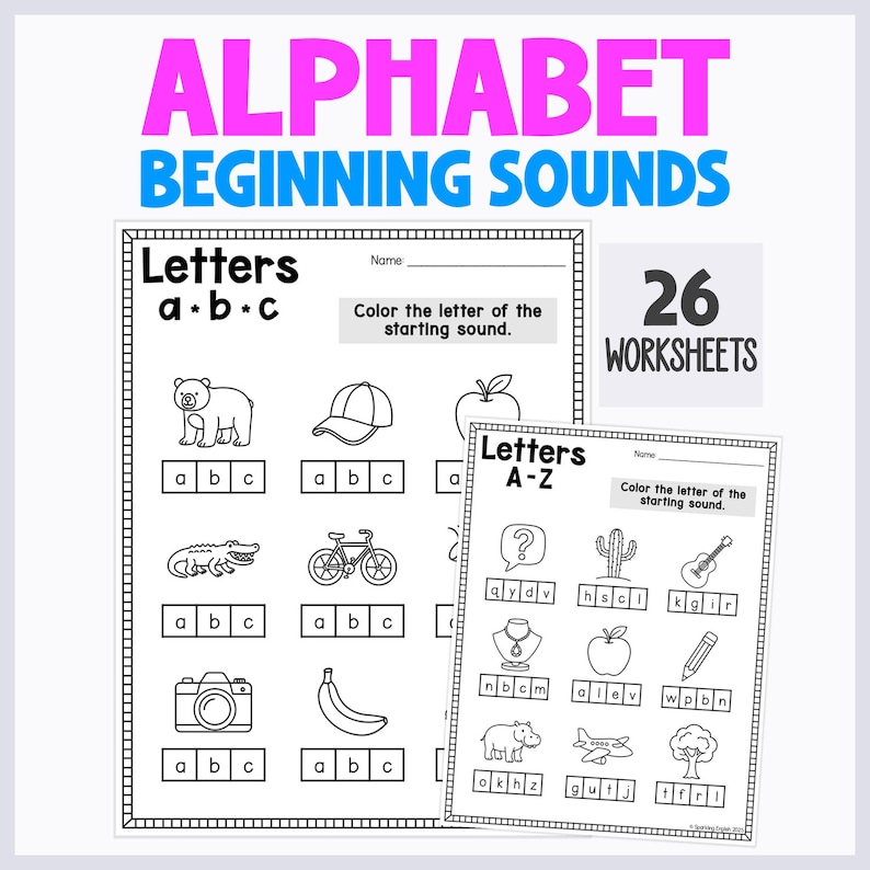 Alphabet Beginning Sounds Worksheets | Alphabet Review | Preschool and ...