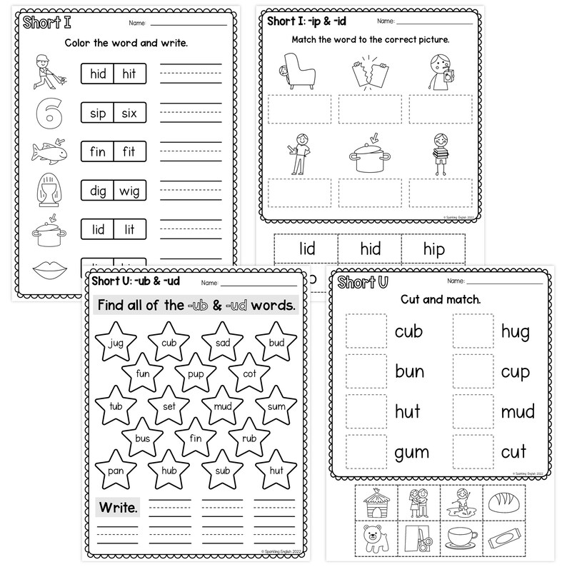 CVC Words Review Bundle CVC Word Families Phonics - Etsy Singapore