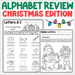 Alphabet Review Worksheets - Christmas Edition Alphabet Phonics Activities