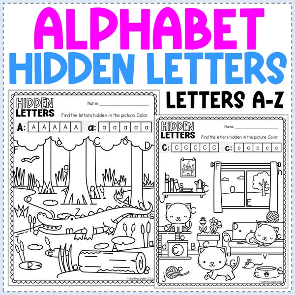 Alphabet Hidden Letters Pictures A to Z - Fun Letter Recognition Activity