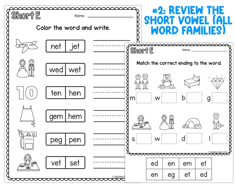 CVC Words Review Bundle CVC Word Families Phonics | Etsy