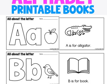 Alphabet Books A-Z | Printable Alphabet Books | Practice the Alphabet and Handwriting | Kindergarten Phonics Curriculum