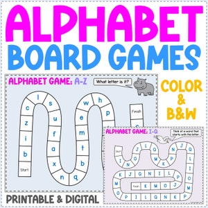 Alphabet Board Games | Printable and Digital Alphabet Activity | Alphabet Review Preschool Pre-K and Kindergarten Curriculum